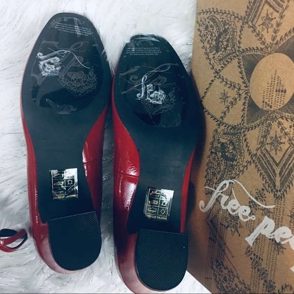 Free People Red Vintage Ankle Strap Pump Size 8 - Picture 8 of 8